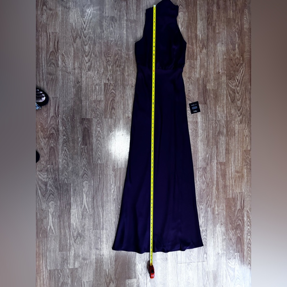 Lulus Distinctive Charm Purple Satin Asymmetrical Maxi Dress Size XS - Picture 15 of 17